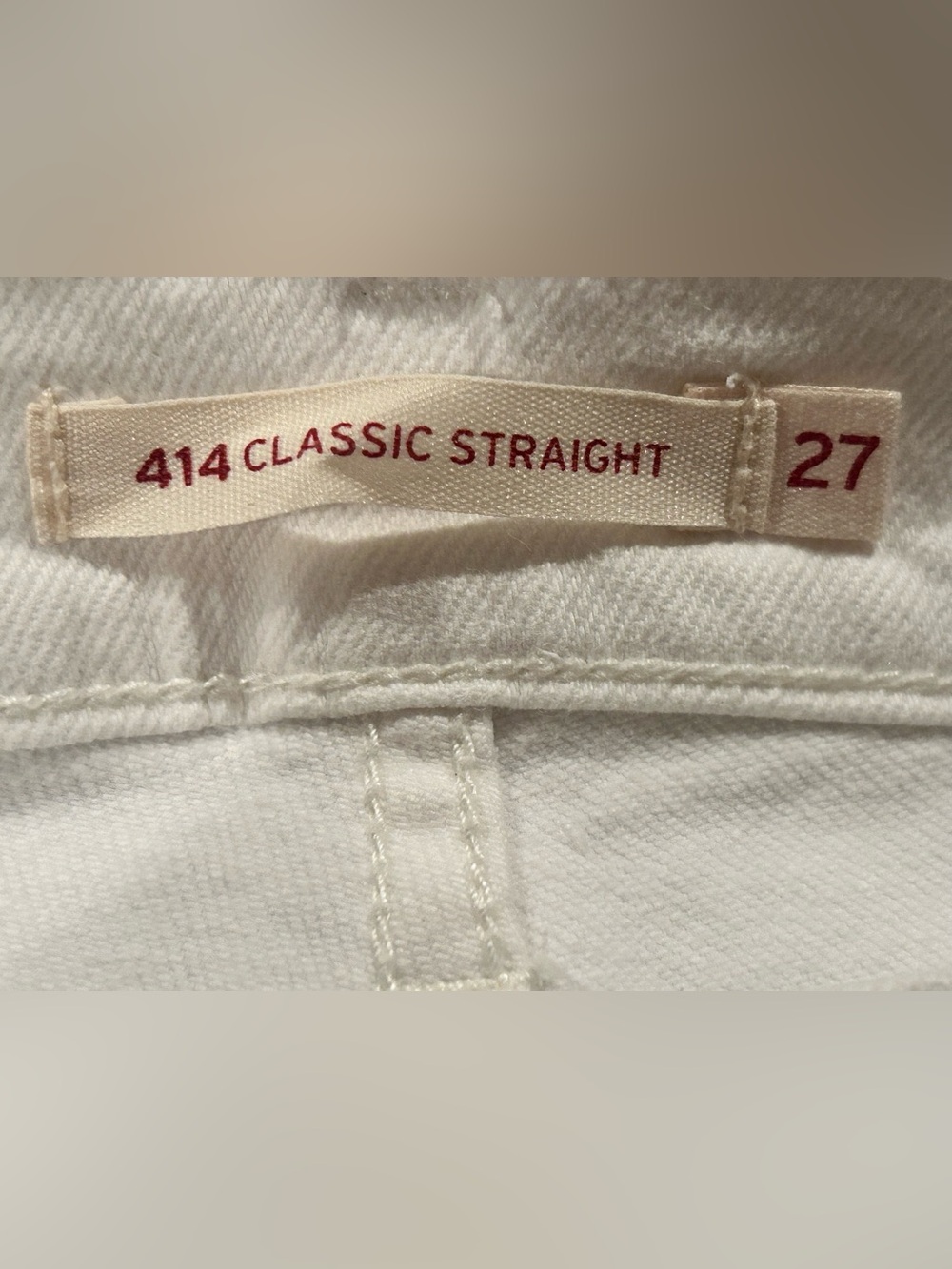 Levi's Women's 414 Classic Straight-Leg White Jeans - Picture 3 of 3